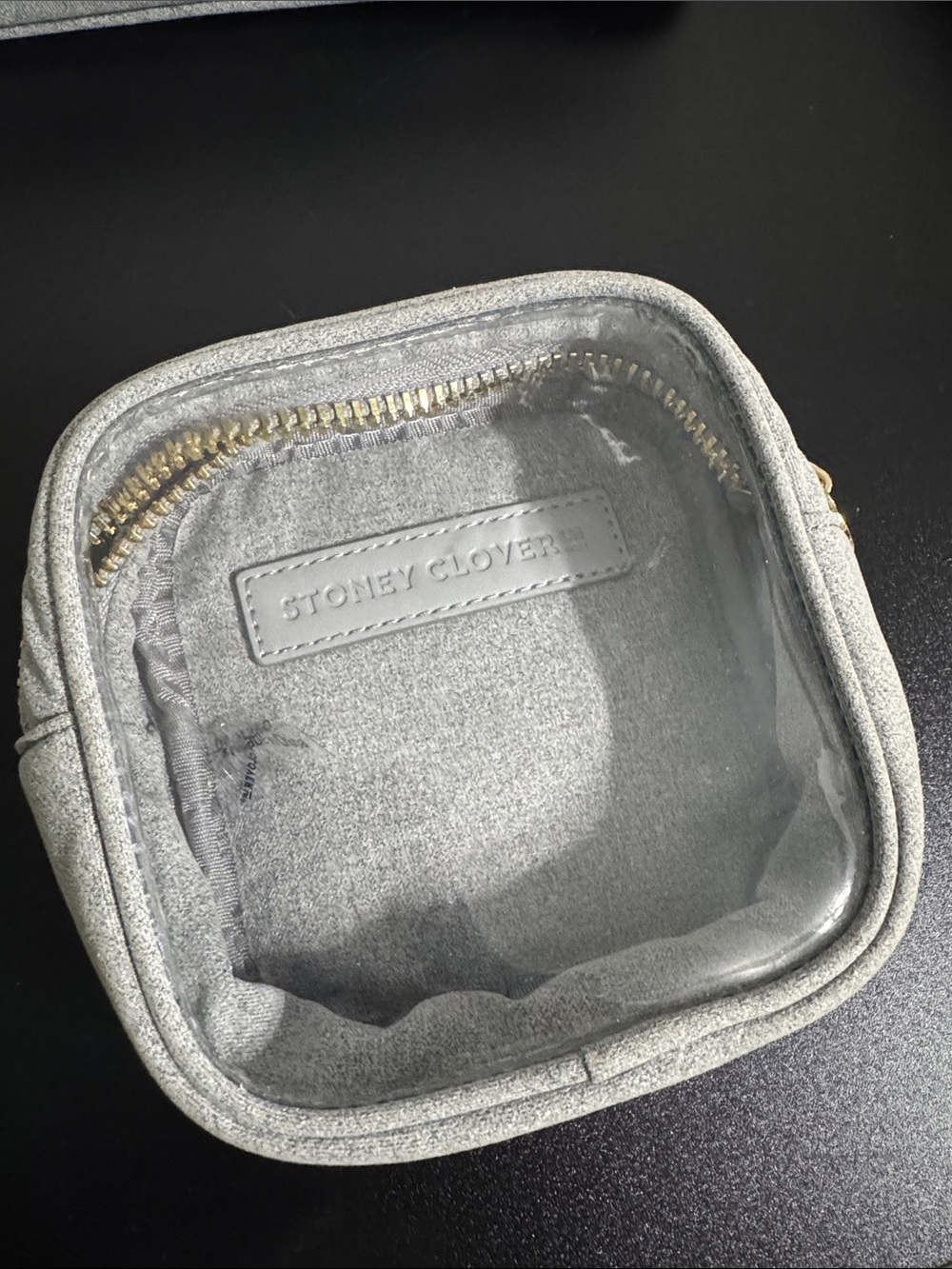 Stoney Clover Lane Silver Clear Mini Cosmetic Pouch